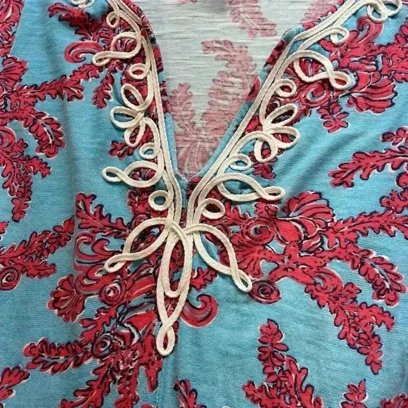 Lilly Pulitzer Westley‎ Tunic Rhode Island Reef Size Medium Teal Red Coral Reef - Picture 4 of 5